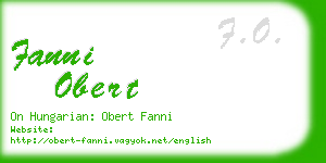 fanni obert business card